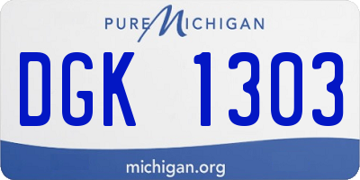 MI license plate DGK1303
