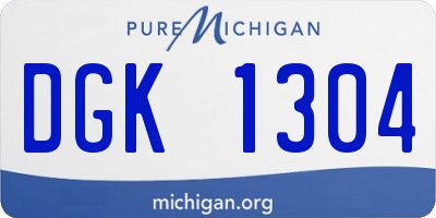 MI license plate DGK1304