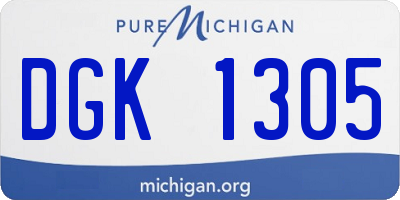 MI license plate DGK1305