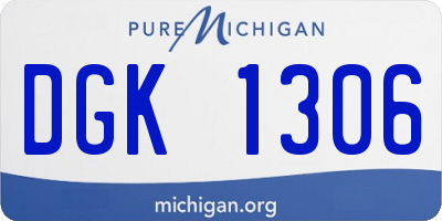 MI license plate DGK1306