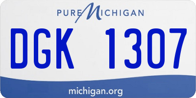 MI license plate DGK1307