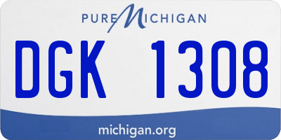 MI license plate DGK1308