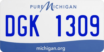 MI license plate DGK1309