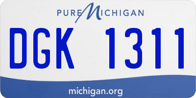 MI license plate DGK1311