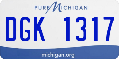 MI license plate DGK1317