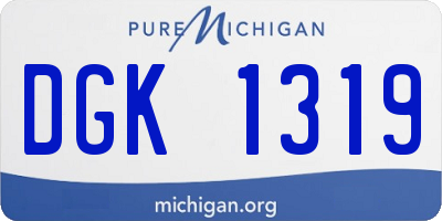 MI license plate DGK1319