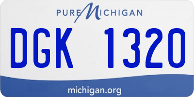 MI license plate DGK1320