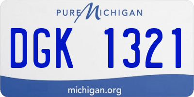 MI license plate DGK1321