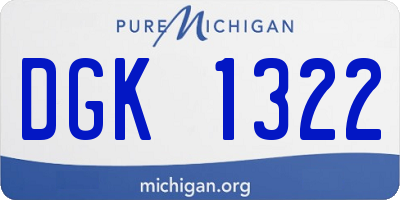 MI license plate DGK1322