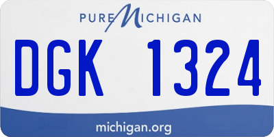 MI license plate DGK1324