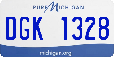 MI license plate DGK1328