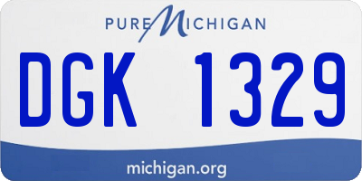 MI license plate DGK1329
