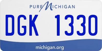 MI license plate DGK1330