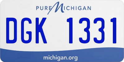 MI license plate DGK1331