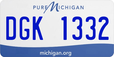 MI license plate DGK1332