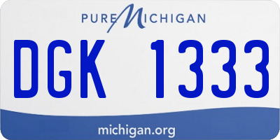 MI license plate DGK1333