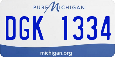 MI license plate DGK1334
