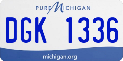 MI license plate DGK1336