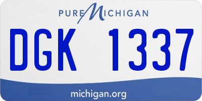 MI license plate DGK1337