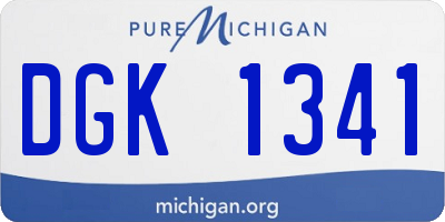 MI license plate DGK1341