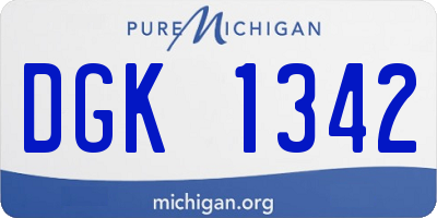 MI license plate DGK1342