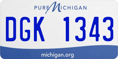 MI license plate DGK1343