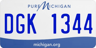 MI license plate DGK1344