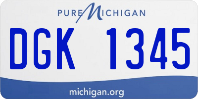 MI license plate DGK1345
