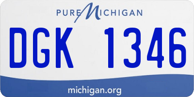 MI license plate DGK1346