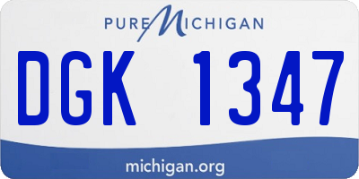 MI license plate DGK1347