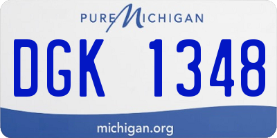 MI license plate DGK1348