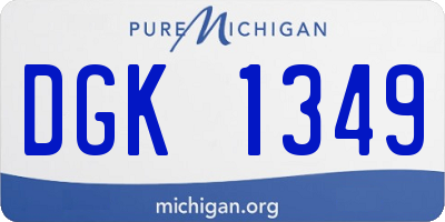 MI license plate DGK1349