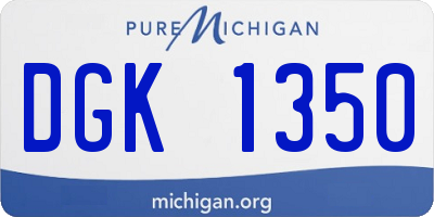MI license plate DGK1350