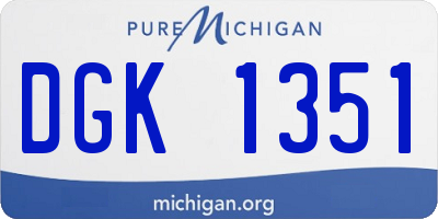 MI license plate DGK1351