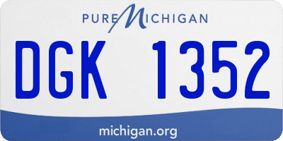 MI license plate DGK1352