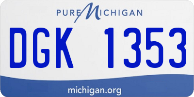 MI license plate DGK1353
