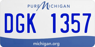 MI license plate DGK1357