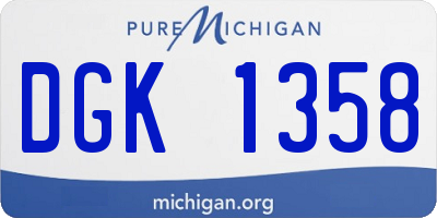 MI license plate DGK1358