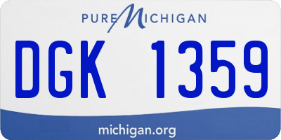 MI license plate DGK1359