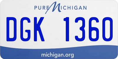 MI license plate DGK1360