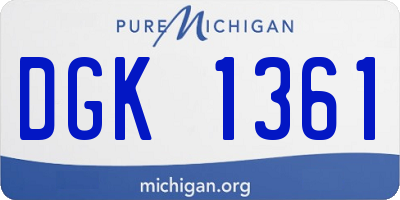 MI license plate DGK1361