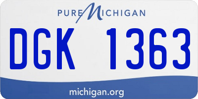 MI license plate DGK1363