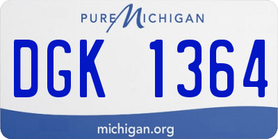MI license plate DGK1364