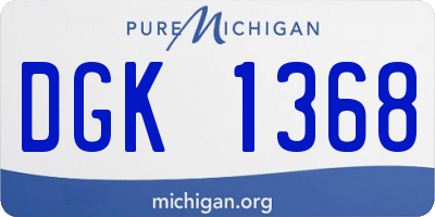 MI license plate DGK1368