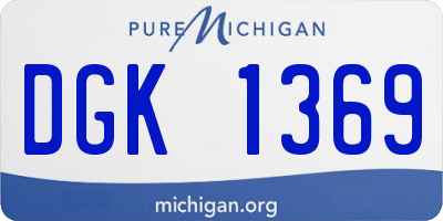MI license plate DGK1369