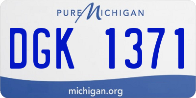 MI license plate DGK1371