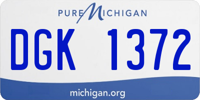 MI license plate DGK1372