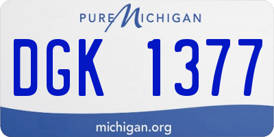 MI license plate DGK1377