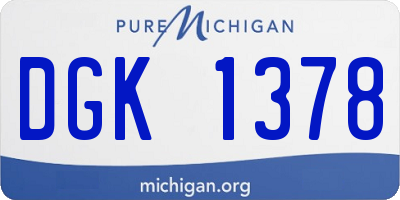MI license plate DGK1378