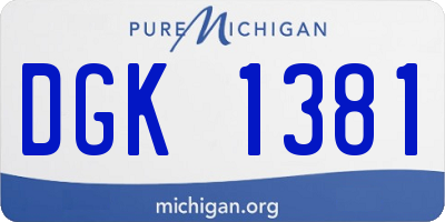 MI license plate DGK1381